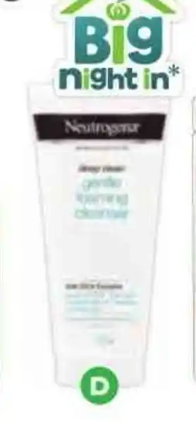 Woolworths Neutrogena deep clean hydrating or gentle cleanser offer