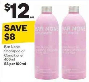 BAR NONE shampoo or conditioner 400ml