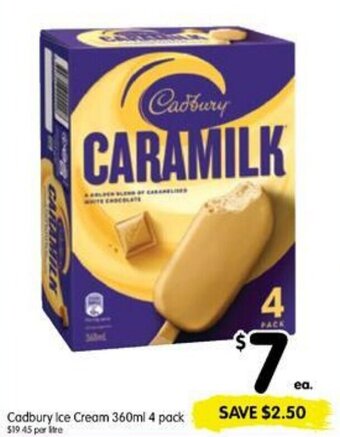Spar CADBURY ice cream 360ml 4 pack offer
