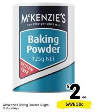 MCKENZIE'S baking powder 125gm