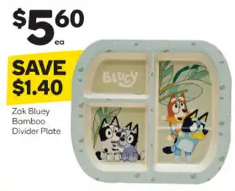 Woolworths Zok bluey bamboo divider plate offer
