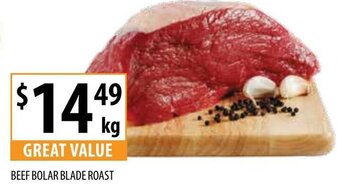 Supabarn Beef bolar blade roast offer