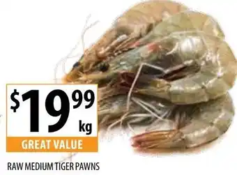 Supabarn Raw medium tiger pawns offer