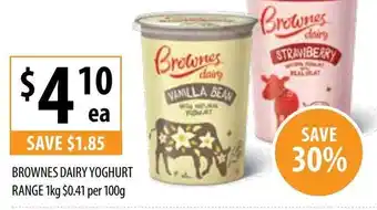 Supabarn Brownes dairy yoghurt range offer