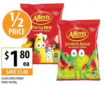 Supabarn ALLENS confectionery range 130/200g offer
