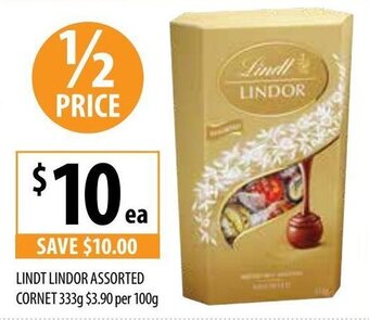 Supabarn LINDT lindor assorted cornet 333g offer