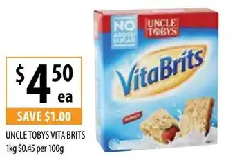 Supabarn UNCLE TOBYS vita brits offer