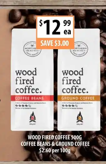 Wood Fired Coffee 500g Coffee Beans & Ground Coffee