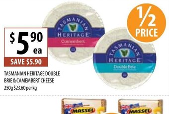 Supabarn Tasmanian Heritage Double Brie & Camembert Cheese offer