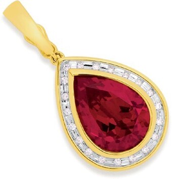 9ct Gold Created Ruby \u0026 Diamond 