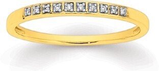 Prouds 9ct Gold Diamond Round Brilliant Cut Fine Bar Band offer