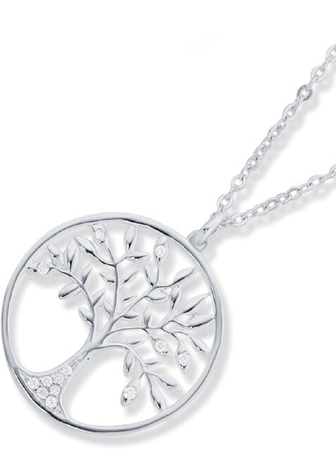Sterling Silver Tree of Life CZ Pendant 