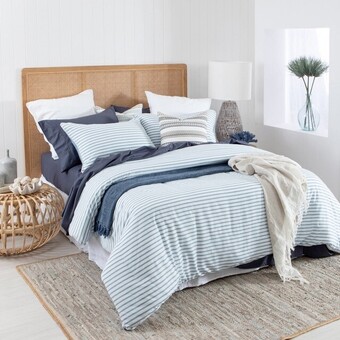 Pillow Talk Taylor Blue Quilt Cover Set by Essentials offer
