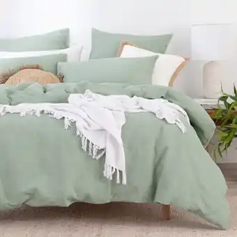 Pillow Talk Emerson Sage Quilt Cover Set by Habitat offer