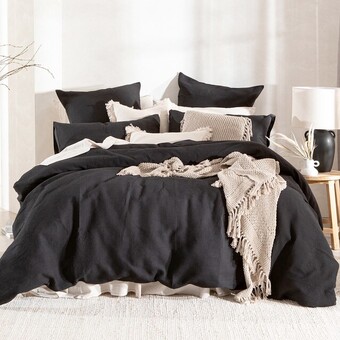 Pillow Talk Emerson Black Quilt Cover Set by Habitat offer
