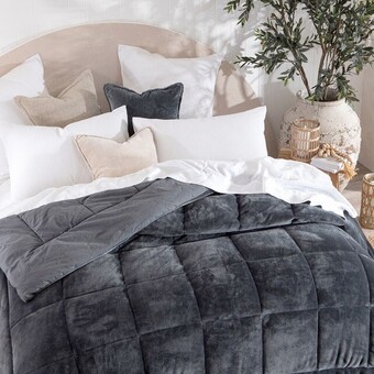 Pillow Talk Charcoal Quilt by Cosy Cube offer