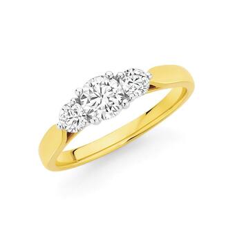 18ct Gold Diamond Trilogy Ring