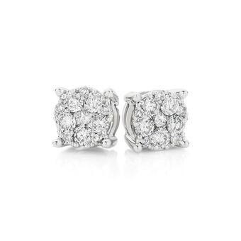 Angus & Coote 9ct White Gold Diamond Cluster Stud Earrings offer