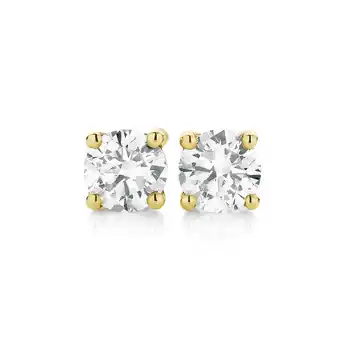 Angus & Coote 9ct Gold Diamond Round Brilliant Cut Stud Earrings offer