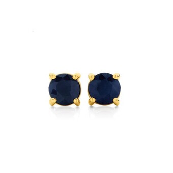 Angus & Coote 9ct Gold Natural Sapphire Stud Earrings offer