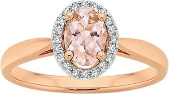 Angus & Coote 9ct Rose Gold Morganite & Diamond Ring offer