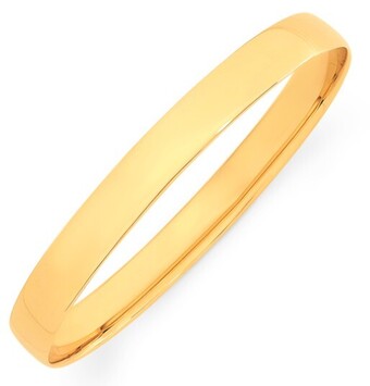 9ct Gold 65mm Solid Oval Comfort Bangle