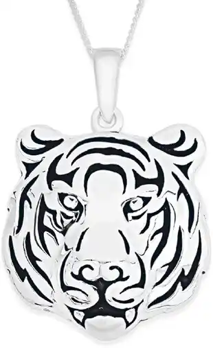 Angus & Coote Sterling Silver Tiger's Head Pendant offer