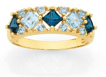Goldmark 9ct Gold London & Sky Blue Topaz Dress Band offer