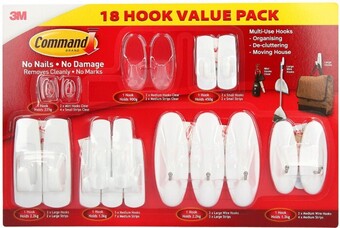 3M Command Hooks 18 Pieces