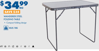 BCF Wanderer Steel Folding Table offer