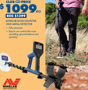 BCF Minelab Gold Monster 1000 Metal Detector offer