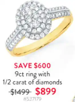 Goldmark 9ct Ring With 1/2 Carat Of Diamonds 8537179 offer