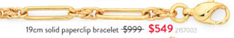 Goldmark 19cm Solid Paperclip Bracelet 2157003 offer