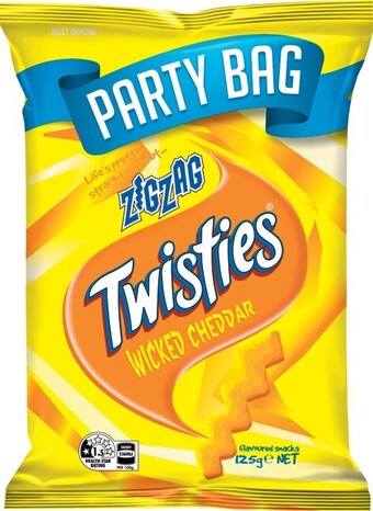 IGA Twisties Zigzag Wicked Cheddar Party Bag 125g offer