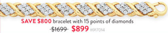 Goldmark Bracelet With 15 Points Of Diamonds 8917014 offer