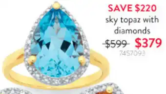 Goldmark Manhattan G. Sky Topaz With Diamonds 7457093 offer