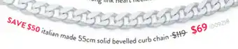 From Italy With Love Italian Made 55cm Solid Bevelled Curb Chain 1009258