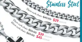 Goldmark Stainless Steel 55cm Curb Chain 4309040 offer