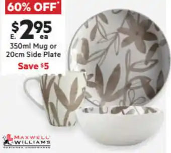 Harris Scarfe Marc Martin Dusk Loose Dinnerware 350 ml Mug or 20cm Side Plate offer