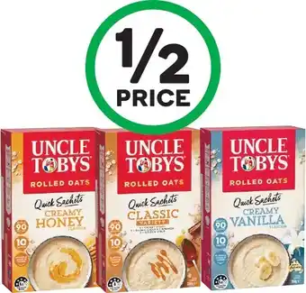 Woolworths Uncle Tobys Quick Oats Sachets 320-350g offer