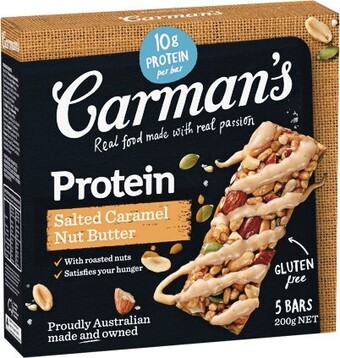 Woolworths Carman’s Protein, Muesli or Nut Bars 150-270g Pk 5/6 offer