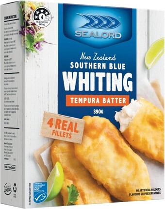 Woolworths Sealord Southern Blue Whiting or Dory Fish 300-320g offer