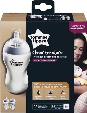 Woolworths Tommee Tippee Closer to Nature Feeding Bottles 340ml Pk 2 offer