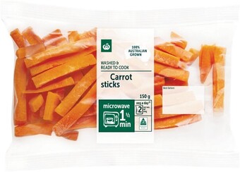 Woolworths Woolworths Washed & Ready To Cook Australian Carrot Sticks 150g offer
