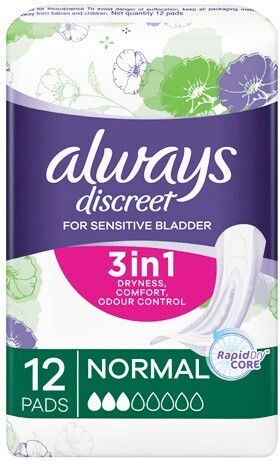 Woolworths Always Discreet Incontinence Pads Pk 10-12 offer