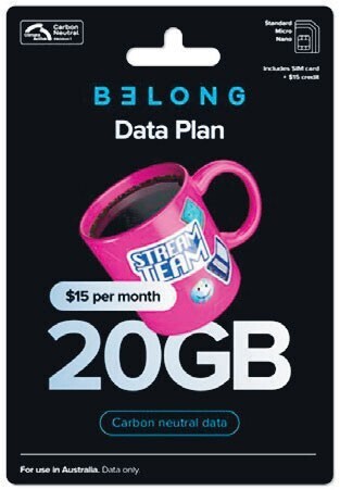 Woolworths Belong $15 Data SIM¥ offer