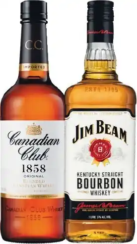 Woolworths Canadian Club Whisky OR Jim Beam White Label Bourbon 1 Litre offer