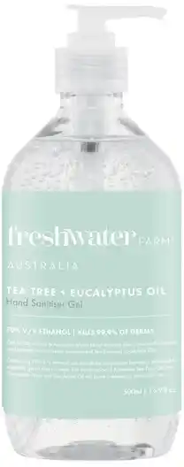 Woolworths Freshwater Farm Australia Tea Tree + Eucalyptus Oil Hand Sanitiser Gel 500ml offer