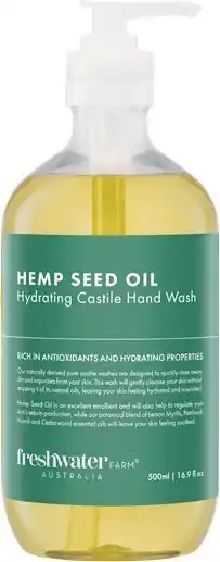 Woolworths Freshwater Farm Australia Hemp Seed Oil Hydrating Castile Hand Wash 500ml offer