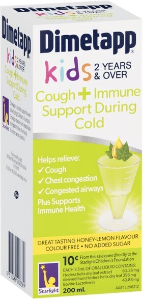 Woolworths Dimetapp Kids Cough + Immune 200ml* offer